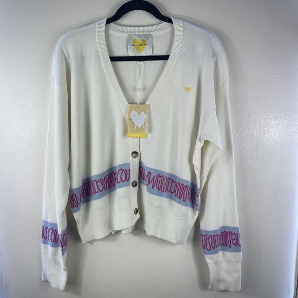 Kerri Rosenthal Liv Cardi Love Actually Sweater Cardigan Oatmilk Women‎ Size L - Picture 1 of 16